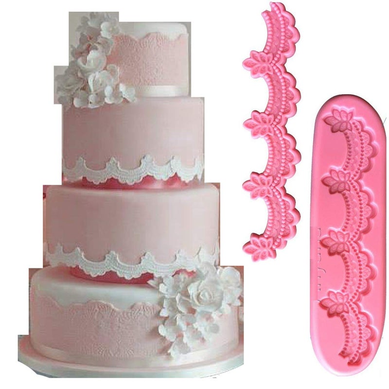 Anyana cake edible sugar swag lace silicone border mould cake Fondant impression gum paste mold for Sugar paste wedding birthday cupcake decorating topper decoration sugarcraft decor - Image 1